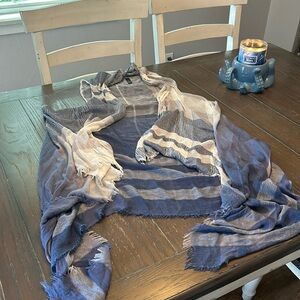 Lane Bryant Blue Plaid Scarf Vest -One Size Fits Most